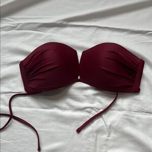 Burgundy Marroon Aerie Padded Strapless Bikini Top